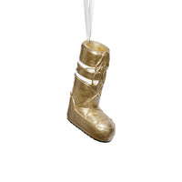 Zodax Après Ski Boot Holiday Ornaments, 6 Hanging Pieces (3 Sets of 2 Assorted Sizes), Gold