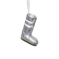 Zodax Après Ski Boot Holiday Ornaments, 6 Hanging Pieces (3 Sets of 2 Assorted Sizes), Silver