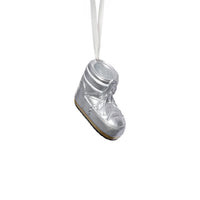 Zodax Après Ski Boot Holiday Ornaments, 6 Hanging Pieces (3 Sets of 2 Assorted Sizes), Silver