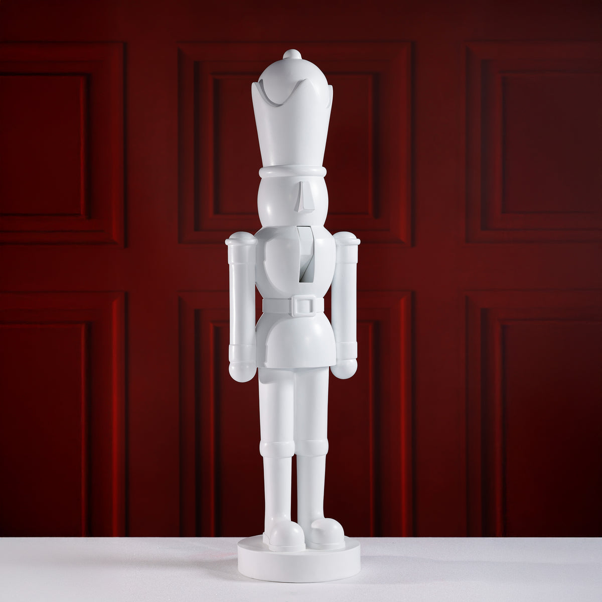 Zodax Hartwin Minimalist White Resin Nutcracker Figurine, 40" Tall