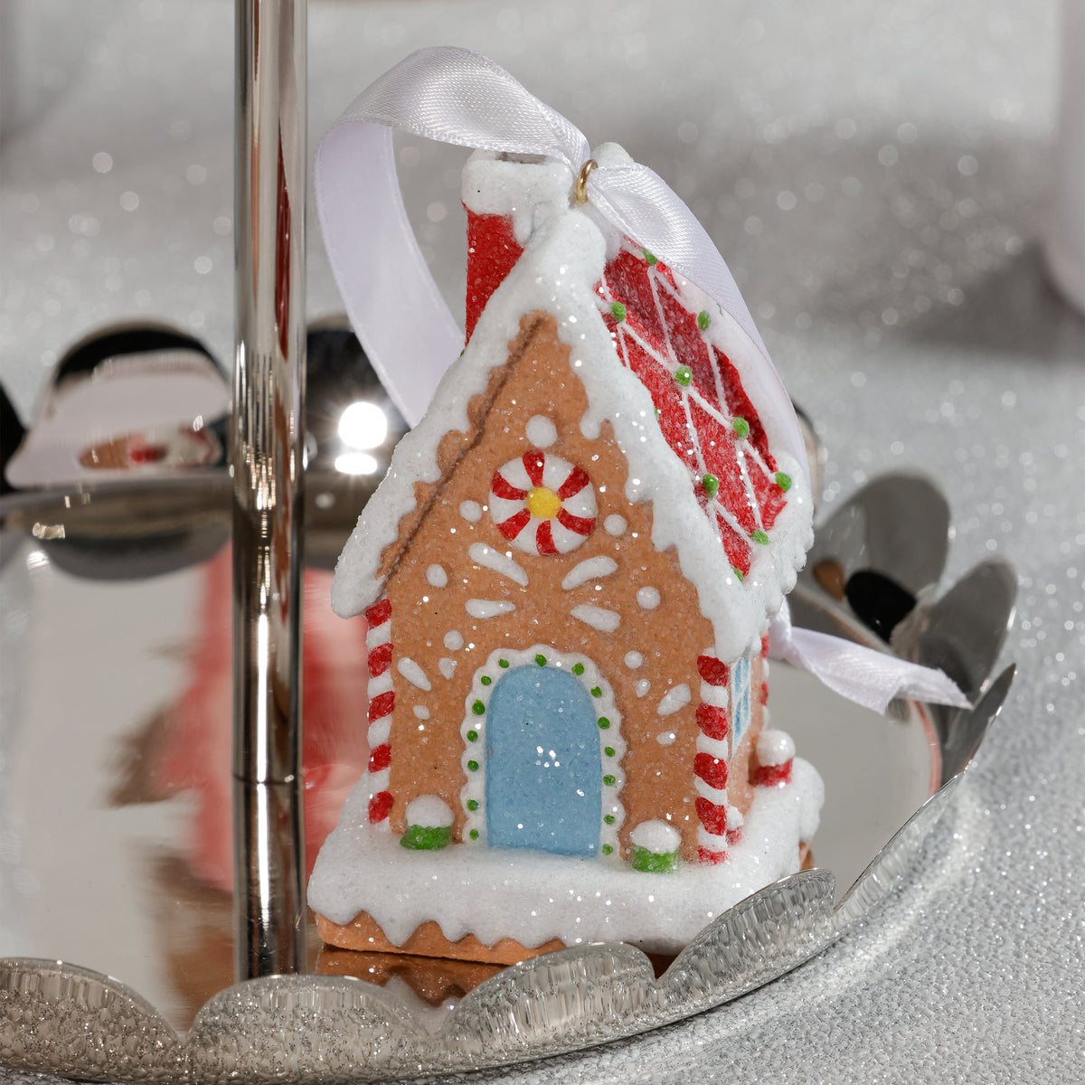 Zodax Gingerbread House Christmas Ornaments, 6 Hanging Pieces (3 Sets of 2 Assorted)