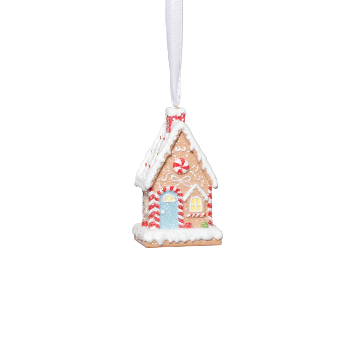 Zodax Gingerbread House Christmas Ornaments, 6 Hanging Pieces (3 Sets of 2 Assorted)