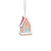 Zodax Gingerbread House Christmas Ornaments, 6 Hanging Pieces (3 Sets of 2 Assorted)