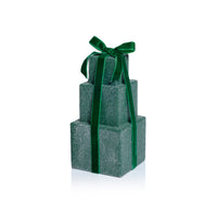 Zodax Stacked Presents Holiday Decorative Resin Figurine, Green, 8.5"