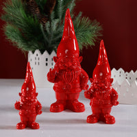 Zodax Whimsical Fun Gesture Gnome Holiday Tabletop Figurines, Set of 2, Bold Hand Gesture, 7"