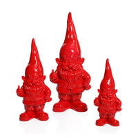 Zodax Whimsical Fun Gesture Gnome Holiday Tabletop Figurines, Set of 2, Bold Hand Gesture, 9"