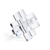 Zodax Crystal Glass Interlocking Bookend, Clear