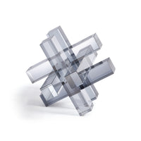 Zodax Crystal Glass Interlocking Bookend, Smoke