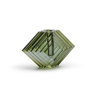 Zodax Crystal Glass Vase with Stacked Concentric Diamond Motif, Green, Small