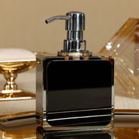 Zodax Decorative Crystal Tonal Black & Amber Glass Soap Dispenser