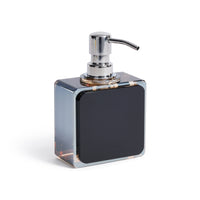 Zodax Decorative Crystal Tonal Black & Amber Glass Soap Dispenser