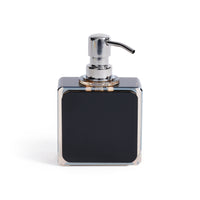 Zodax Decorative Crystal Tonal Black & Amber Glass Soap Dispenser