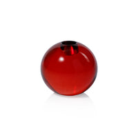 Zodax Romy Decorative Crystal Glass Taper Candle Holder, Red