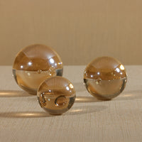 Zodax Decorative Crystal Glass Balls, Set of 2, Amber, 3.5"