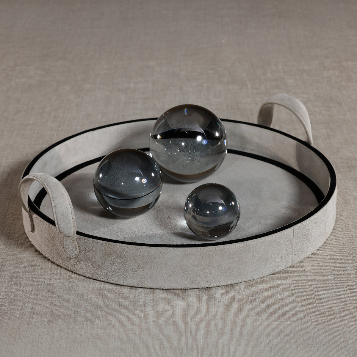 Zodax Decorative Crystal Glass Balls, Set of 2, Smoke, 3.5"