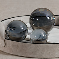 Zodax Decorative Crystal Glass Ball, 4.5" Diameter, Smoke