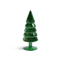 Zodax Mercury Glass Christmas Tabletop Trees, Set of 4, 9" Tall, Green