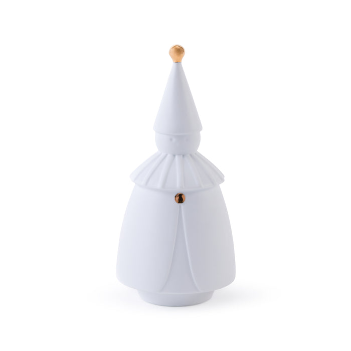 White decorative object with a pointed top on a white background