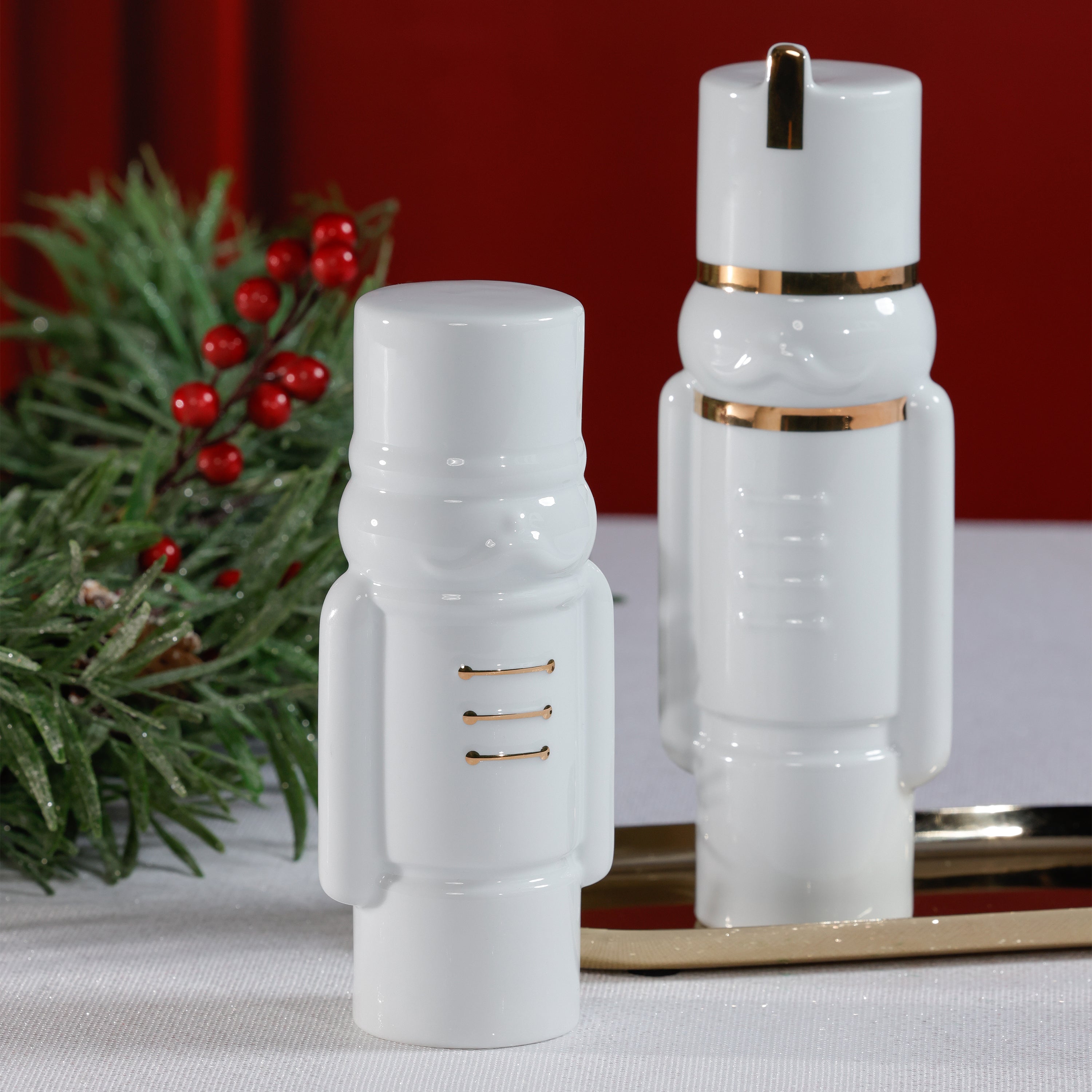 Holiday Snow Soldier Porcelain Decorative Seasonal Tabletop Decor - Thumbnail 2