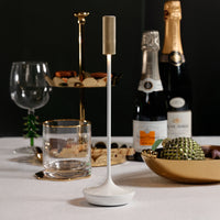 Zodax Sleek Rechargeable Table Light, White with Gold