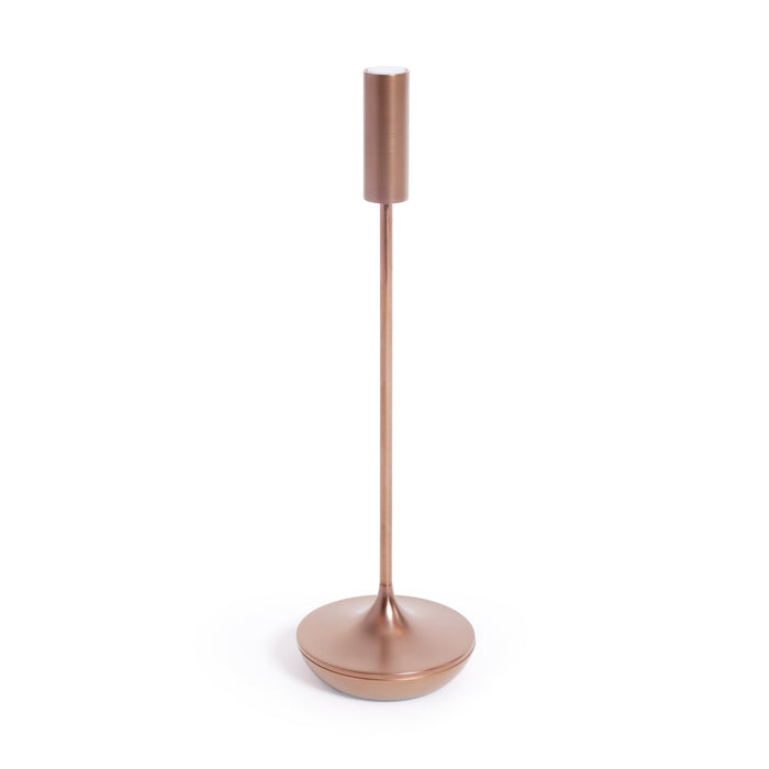 Copper candle holder on a white background