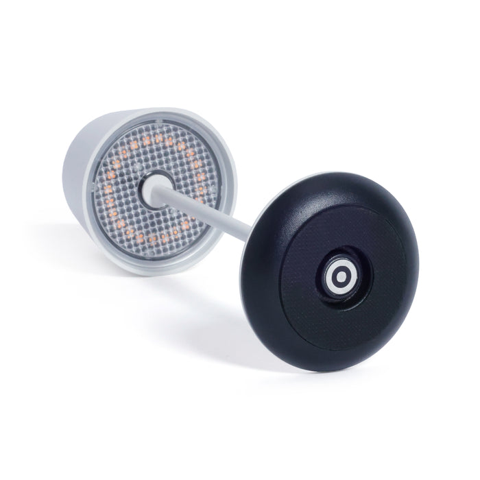 Black and gray electronic device on a white background