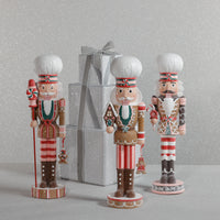 Zodax Candy Cane Soldiers Holiday Figurines, Set of 3 Assorted Styles