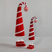 Zodax Whimsical Candy Cane Hat Christmas Figure, 13"