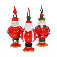 Zodax Hand-Painted Ceramic Cookie Jar, Set of 3 Assorted Styles