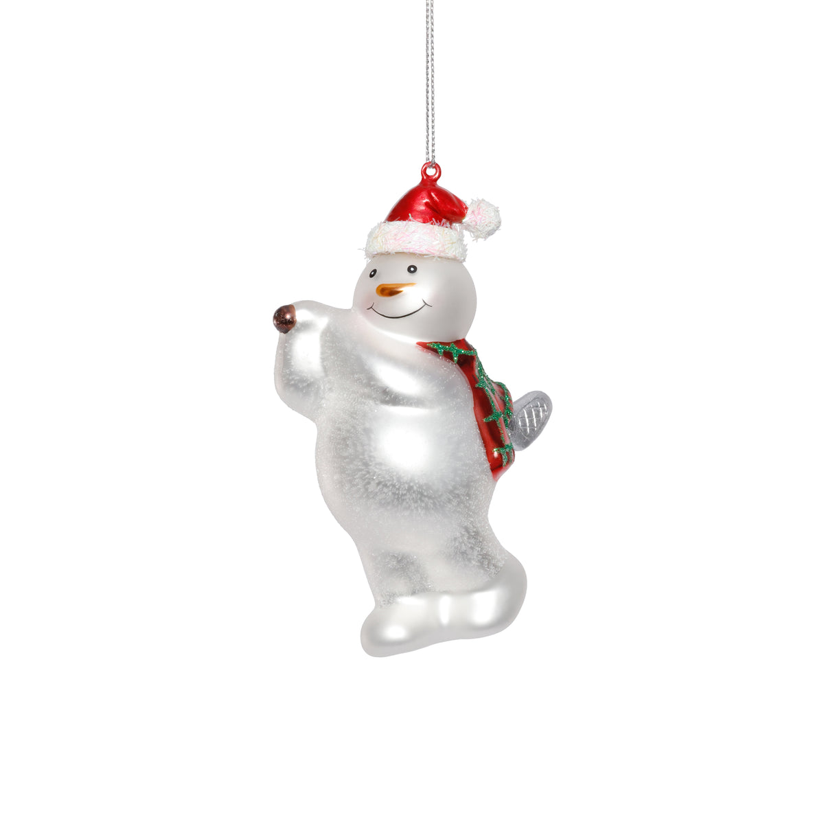 Zodax Glass Snowman Playing Golf Christmas Ornaments, Set of 6