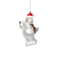 Zodax Glass Snowman Playing Golf Christmas Ornaments, Set of 6