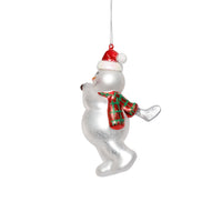 Zodax Glass Snowman Playing Golf Christmas Ornaments, Set of 6