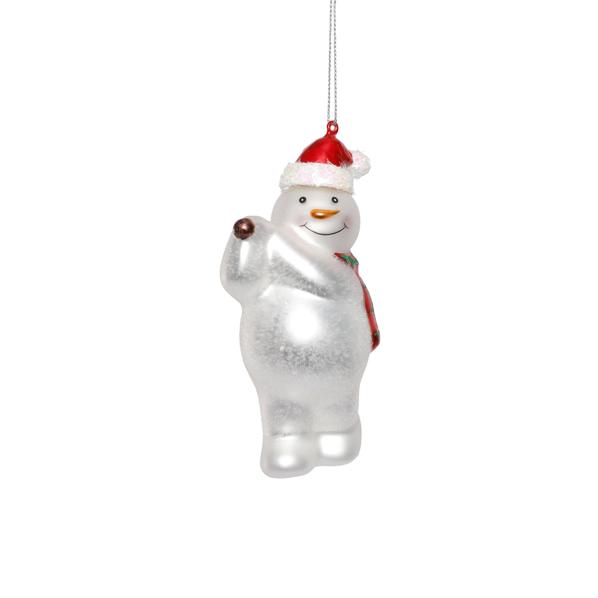Zodax Glass Snowman Playing Golf Christmas Ornaments, Set of 6