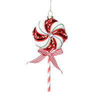 Zodax Glass Lollipop Christmas Ornaments, 6 Hanging Pieces (3 Sets of 2)