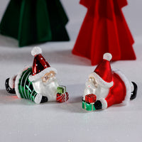 Zodax Glass Santa Laying Down Christmas Ornaments, 6 Hanging Pieces (3 Sets of 2)