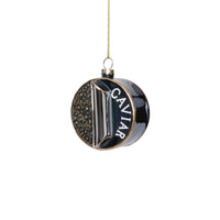 Zodax Glass Caviar Box Holiday Hanging Ornaments, Set of 6