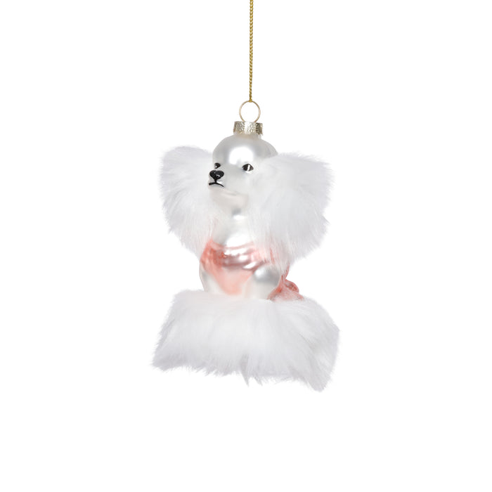 Zodax Glass Standard Poodle Christmas Hanging Ornaments, Set of 12
