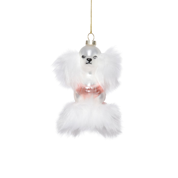 Zodax Glass Standard Poodle Christmas Hanging Ornaments, Set of 12