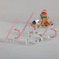 Zodax Reusable Holiday Glass Straws, Set of 5 Assorted Styles
