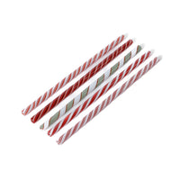 Zodax Reusable Holiday Glass Straws, Set of 5 Assorted Styles
