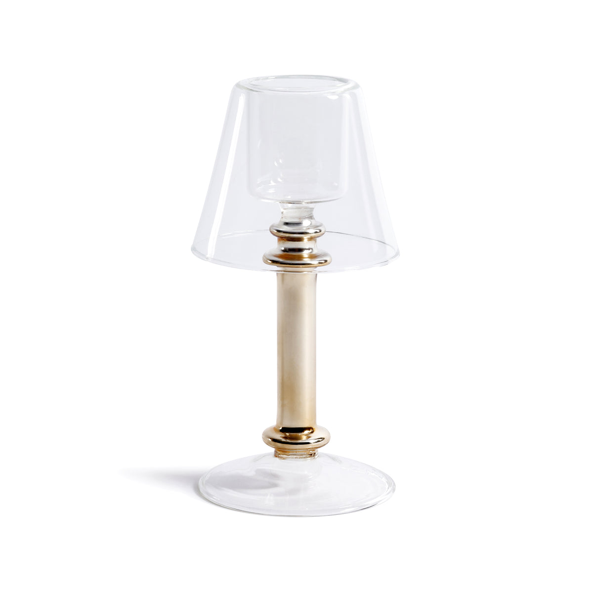 Zodax Isola Glass Tealight Lamp Candle Holder, Gold