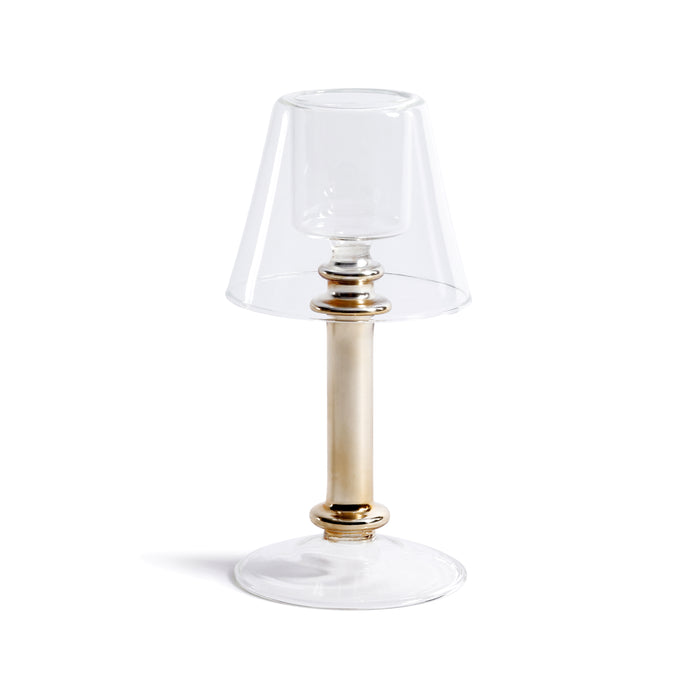 Zodax Isola Glass Tealight Lamp Candle Holder, Gold
