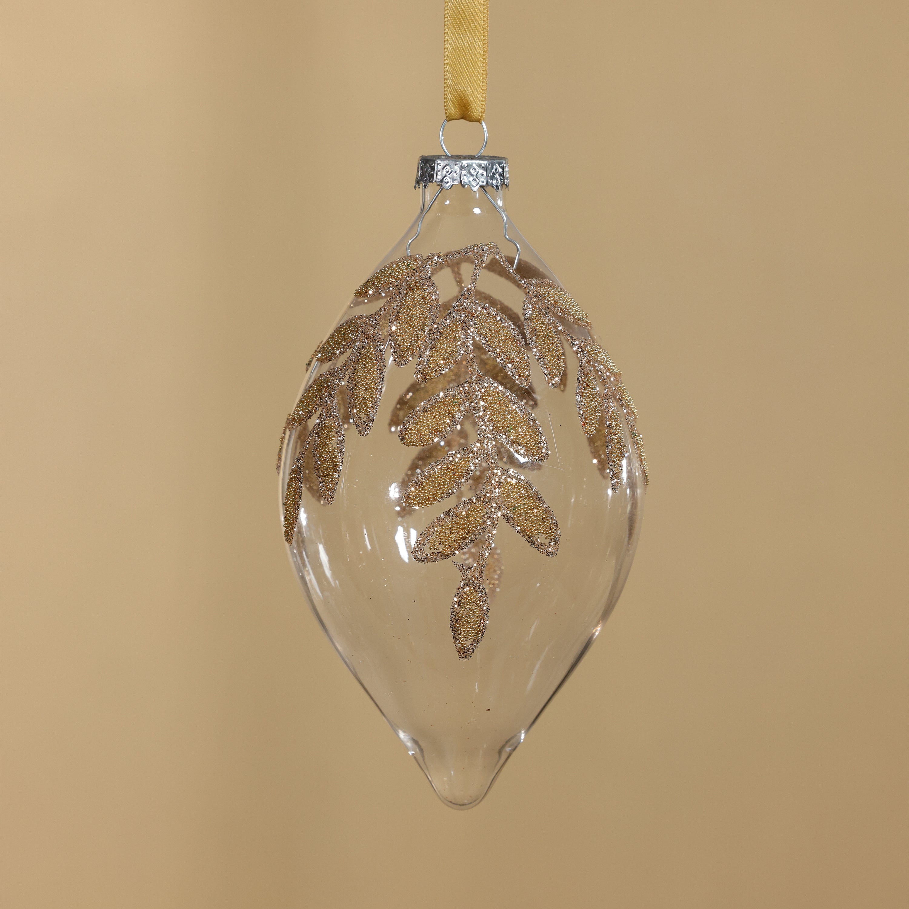 Zodax Beaded Teardrop Glass Ornament - Thumbnail 5