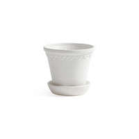 Zodax San Ysidro White Ceramic Flower Pot with Saucer