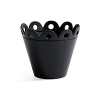 Zodax Petal Rim Black Ceramic Flower Pot, Large