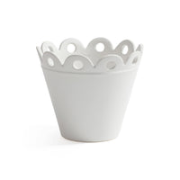 Zodax Petal Rim White Ceramic Flower Pot, Large