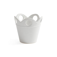 Zodax Petal Rim White Ceramic Flower Pot, Small