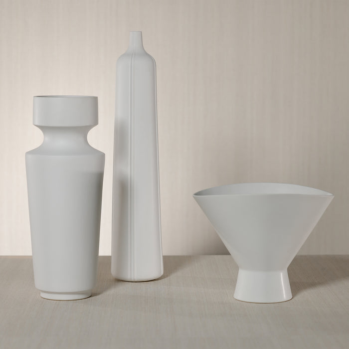 Zodax Isla Vista White Ceramic Vase / Bowl