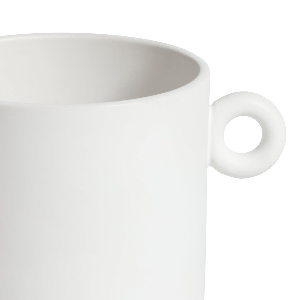 Zodax White Ceramic Planter Vase with Decorative Loop Handles, Large
