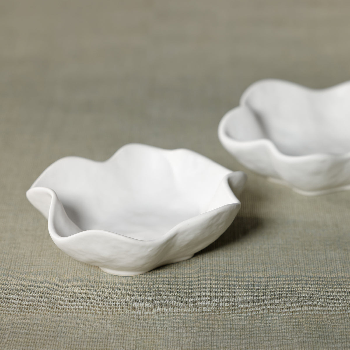 Zodax Alfresco Round Ceramic Wavy Condiment Bowls, Set of 4